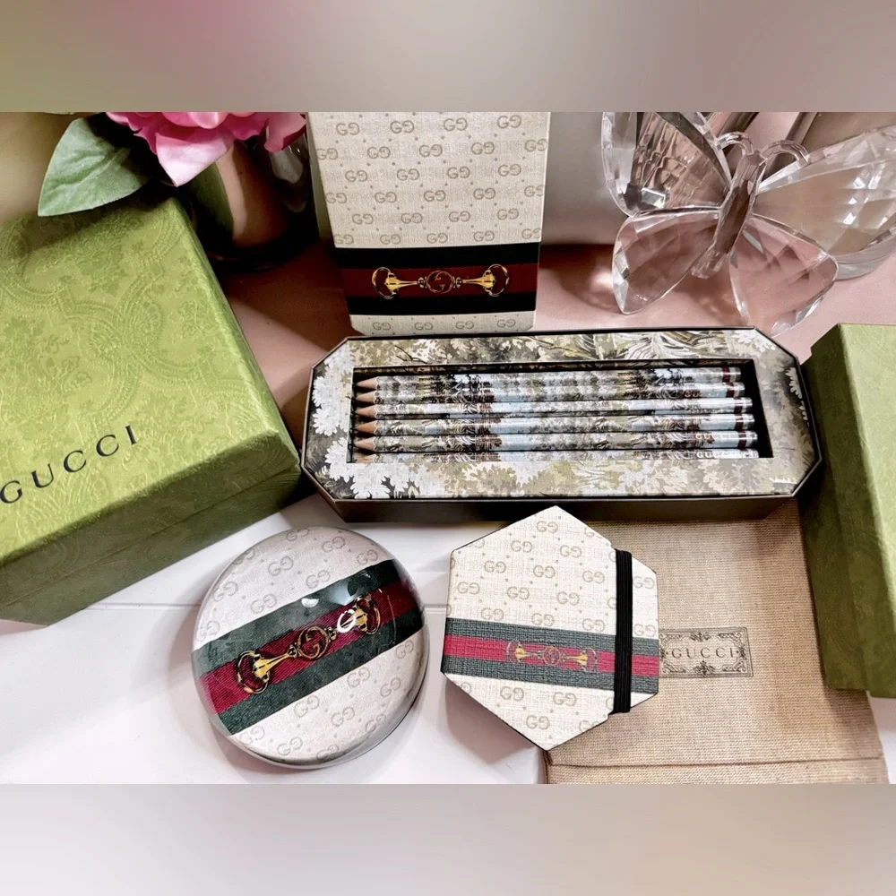 Gucci Home Bundle - Paper Weight & Pencils - Picture 1 of 9